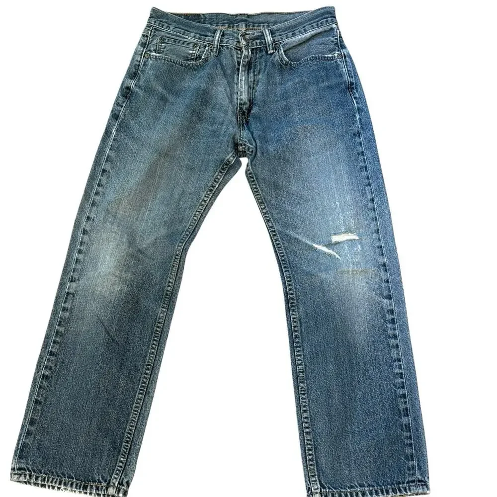 Y2K Levis 505 Regular Fit Straight Leg Jeans Mens 29x27 [tag 32x30] Medium Wash